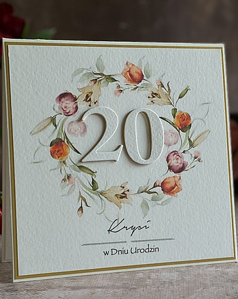 Kartka urodzinowa z kopertą prezentową, BH 65b, Anna Art and Crafts