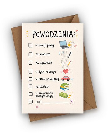 Kartka okolicznościowa- POWODZENIA, Czarna Owca Karteczki