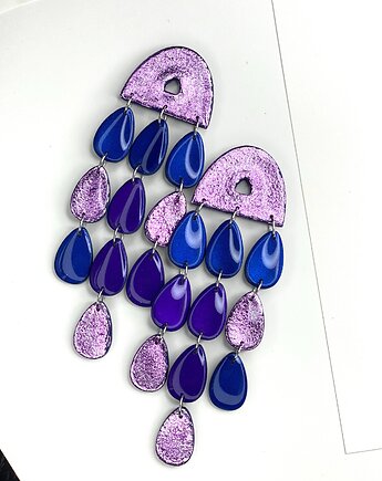 Długie wiszące kolczyki ALMA wielokolorowe, Clayee