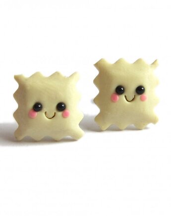 Śmieszne kolczyki makaron kluski ravioli, OMIFIMO
