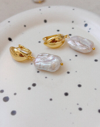 Kolczyki pozłacane z Perłą, Chmolowska Jewellery