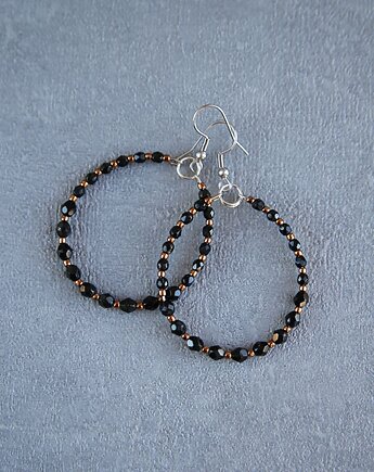 Złoty/czarny kolczyki koła, Mosca