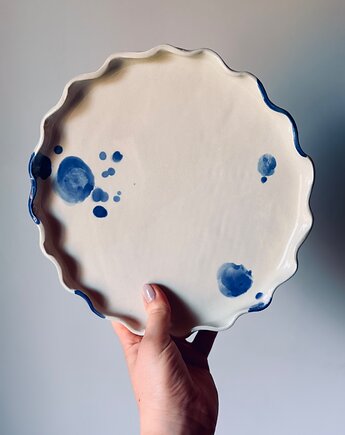 Talerz obiadowy/ kobalt / OUTLET, ewi_pottery