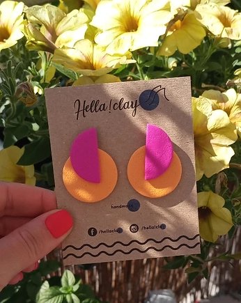 Kolczyki Bubble malina-pomarańcz, Hellaclay