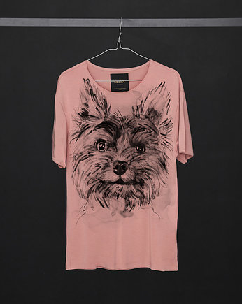 Yorkshire Terrier Men's T-shirt light pink, OSOBY - Prezent dla niego
