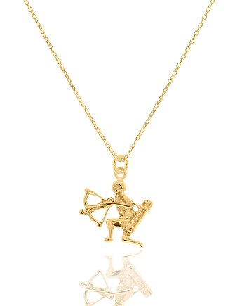 Naszyjnik srebrny pozłacany ze znakiem zodiaku Strzelec, LUO