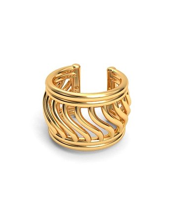 Nausznica WAVY -srebro złocone, ISSI Jewelry