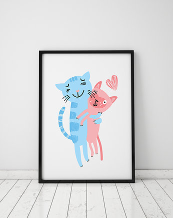 plakat. zakochane kotki, Love Life and Forest