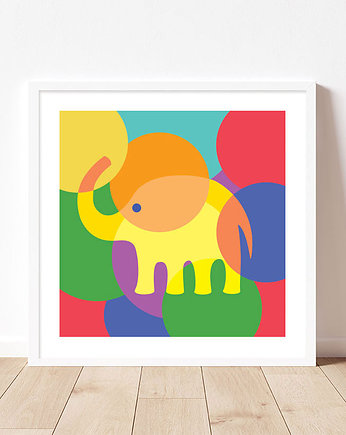 Plakat do pokoju dziecka, słoń, Dekorando