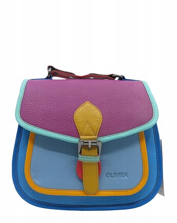 Torebka damska kolorowa skórzana skóra naturalna rączka pasek OLIVKA, Olivka Warsaw