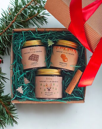 Świąteczny zestaw ze świecami sojowymi, SOy