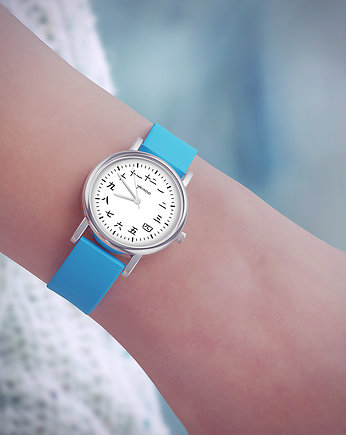 Zegarek mały - Kanji - silikonowy, niebieski, yenoo