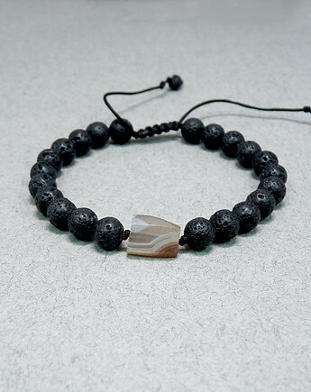 W paski bransoletka z agatem, galeria nuit