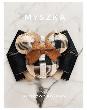 Artystyczna Brosza z Dużą Myszką ! Pop Art 1 szt, Pudrowy Różowy