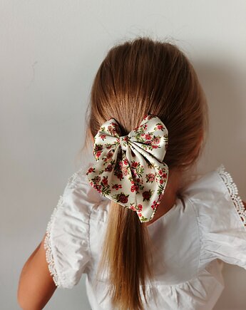 Gumka jedwabna z kokardą MINI scrunchie vintage bloom, Capillum