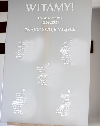 Plan stołów na plexi frost, Winietka dekoruje