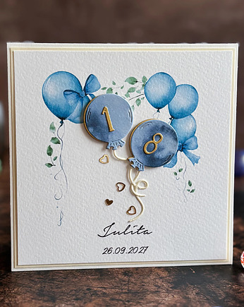 Personalizowana kartka na urodziny z cyfrą + Koperta prezentowa FOR YOU, BH 46, Anna Art and Crafts