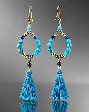 Kolczyki Wianki boho /blue lagoon/, Katia i krokodyl