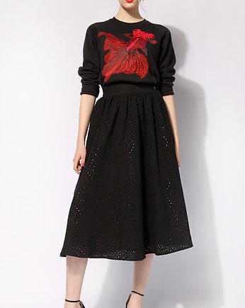 Czarna spódnica haft, Kasia Miciak design