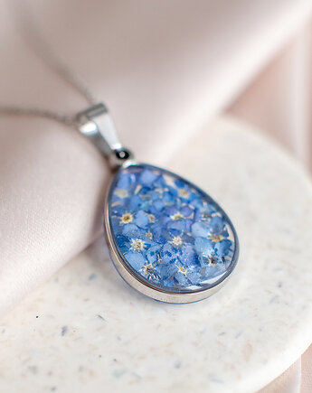 Wisiorek z niezapominajkami, nature gift