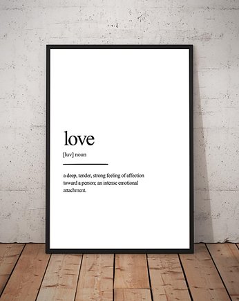 PLAKAT LOVE DEFINICJA miłość, black dot studio