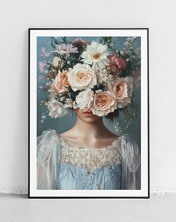 Plakat Pastelowe kwiaty i kobieta, Harvest Maison