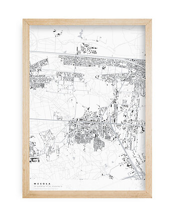 Plakat Mapa Wesoła, dzielnice Warszawy, PLAKATY GEOMETRYCZNE