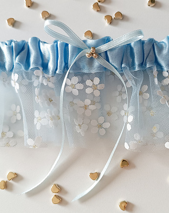 Podwiązka ślubna tiulowa Daisy Blue, Milavia Studio