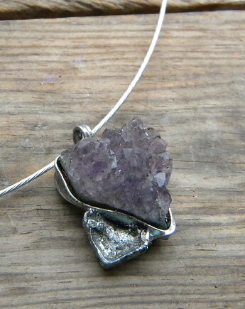 Surowy ametyst   - naszyjnik, Beata Trotter