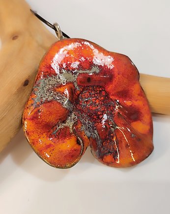 Wisiorek, naszyjnik ceramiczny "Kwiat Maku", maticeramika