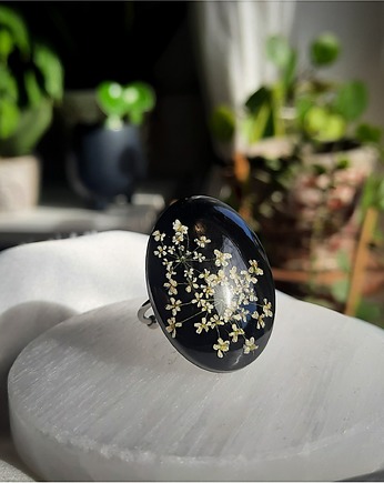 Pierścionek z zatopioną dziką marchwią, Figa handmade accessories