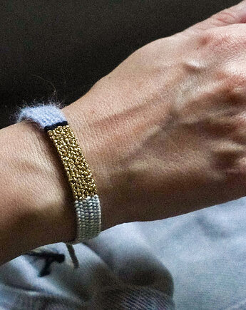 Bransoletka handmade z nici, na sznurku, paseczki, Słońcem Tkane