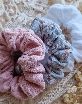 Zestaw 3 scrunchie, maka design