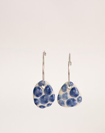 Kolczyki ceramiczne plamki blue, Vaczor