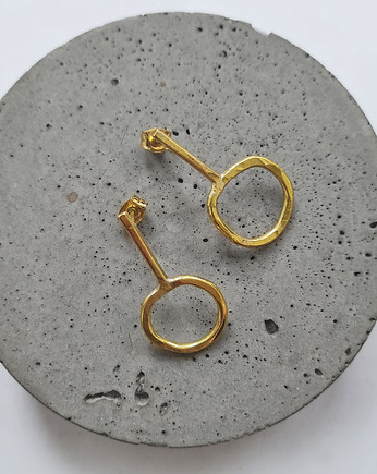 Kolczyki IO złocone sztyfty proste, COCONUT