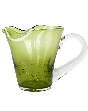 Dzbanek szklany oliwkowy, włoski design, lata 60, produkcja: Włochy, Przetwory design