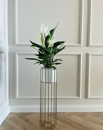 Kwietnik metalowy stojący GOLD Design LOFT 71cm, Metalovestudio