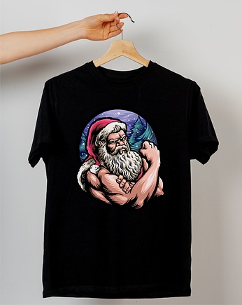 Koszulka organiczna z nadrukiem Santa strong, ART ORGANIC
