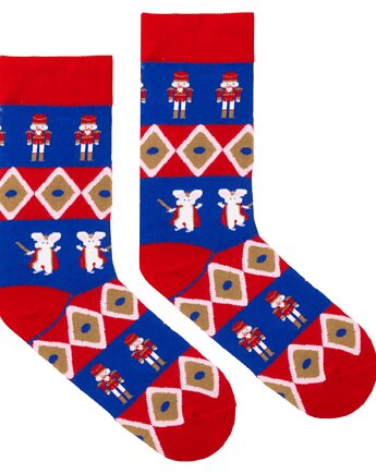 Skarpetki świąteczne dziadek do orzechów  kolorowe skarpetki we wzory Kabak, KABAK