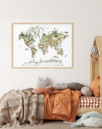 Plakat Mapa Świata, Wallie Studio Dekoracji