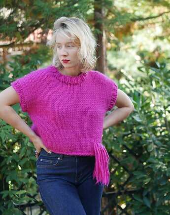 100% Merino sweter na drutach, PANAPUFA