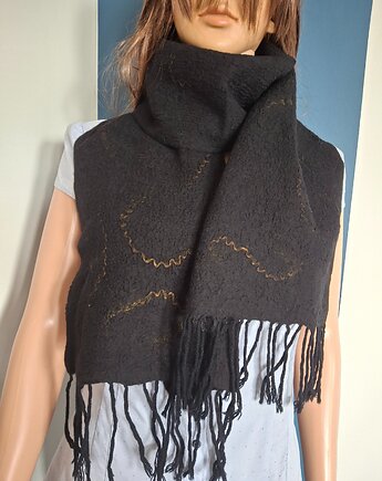 Szalik filcowany czarny, Knit Couture