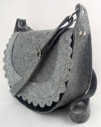 Torebka Filcowa - Listonoszka na Szaro, Green Sheep