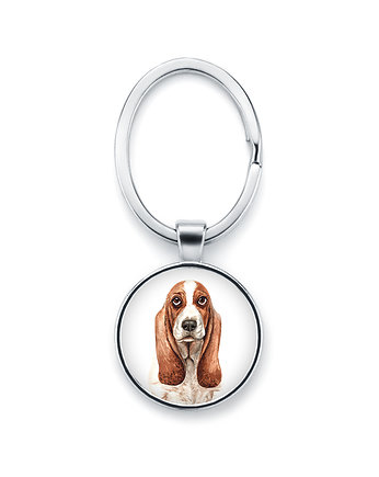 Brelok z grafiką BASSET HOUND rasowy pies, laluv
