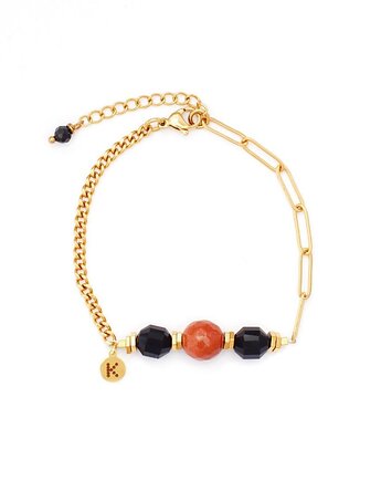 Bestseller! Bransoletka Dubaj z Piaskiem Pustyni Pozłacana stal szlachetna, Kulka Bransoletki