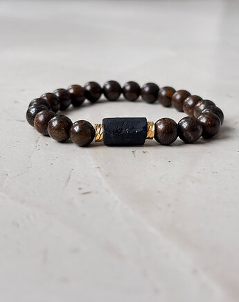 Bransoletka męska Bronzyt i Turmalin, Chmolowska Jewellery