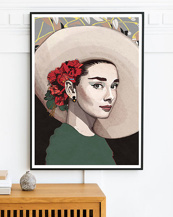 Kobieta w kapeluszu ilustracja plakat, Żaneta Antosik PRINTS