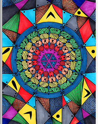17. MANDALA WOJNA - rysunek, plakat., kama4you