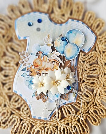 Kartka w kształcie dziecięcego body bodziak 2, papierololo