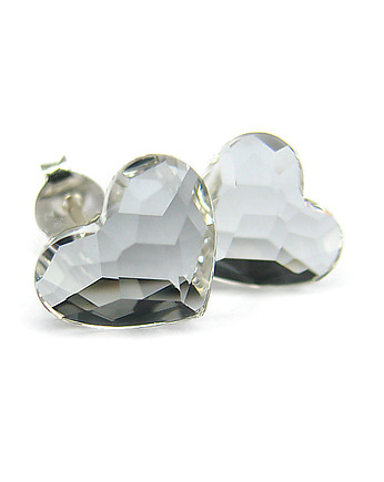 Kolczyki - kryształy Swarovski - serduszka Crystal, Marisella